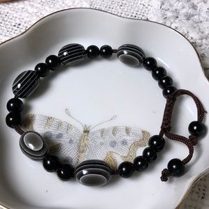 Glass bead art bead‎ adjustable bracelet